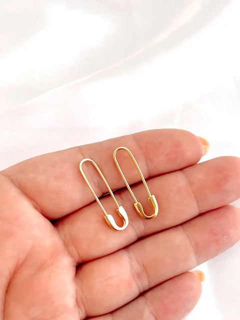 Buy Sterling Silver Safety Pin Earrings Online in India - Etsy